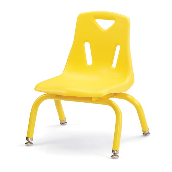 Berries Stacking Chairs with Powder-Coated Legs, 8 in. Ht, Set of 6, Yellow